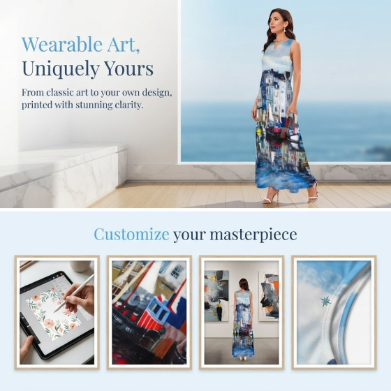 Customized sleeveless dress Elegant A-line skirt Customize a personalized and stylish casual dress that suits your style